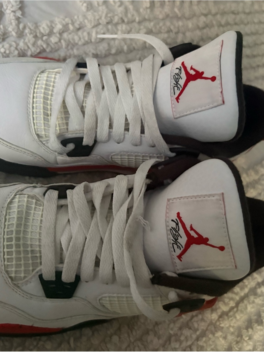 Jordan Kids White and Red High-Top Sneakers